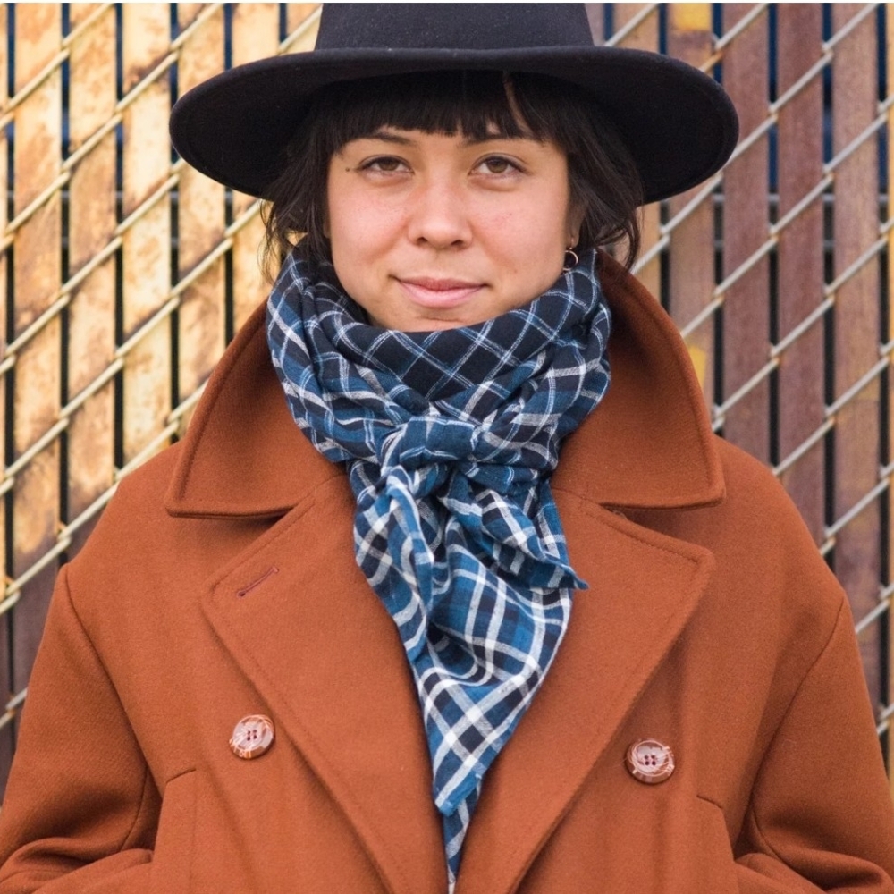 Cowboy Cotton Gauze Blue Plaid Blanket Scarf